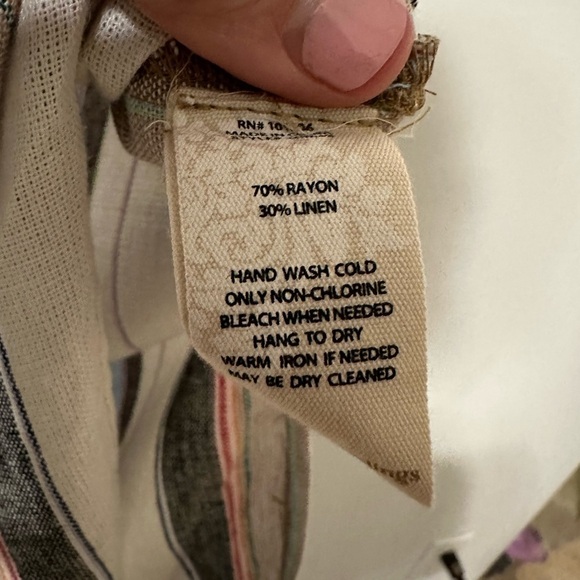 NWT Soft Surroundings Sera Striped Linen Blend Shirt SZ S Cottagecore Lagenlook - Picture 5 of 8